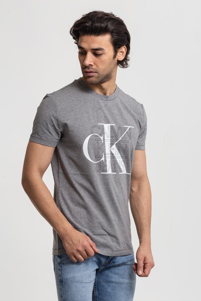  Calvin Klein Slim Fit Grafik Logo Baskılı Erkek Kısa Kollu T-Shirt