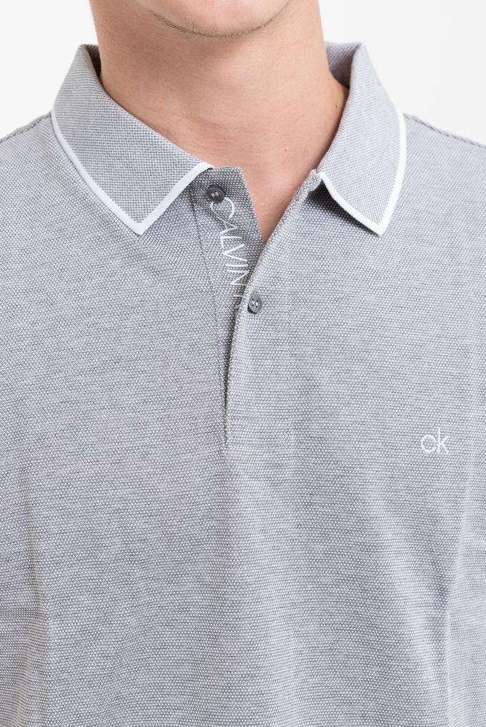  Calvin Klein 2 Tone Liquid Pique Polo T-Shirt