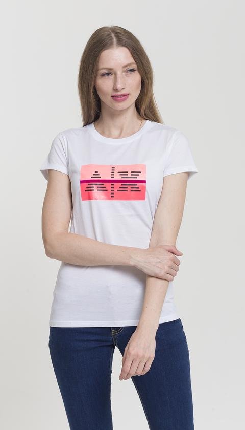  Armani Exchange Slim Fit Kadın Bisiklet Yaka T-Shirt