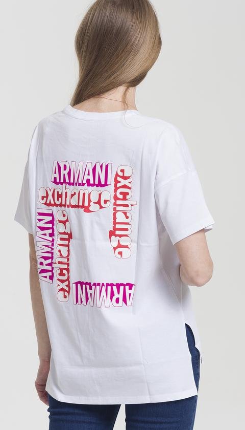  Armani Exchange %100 Pamuklu Kadın Bisiklet Yaka T-Shirt