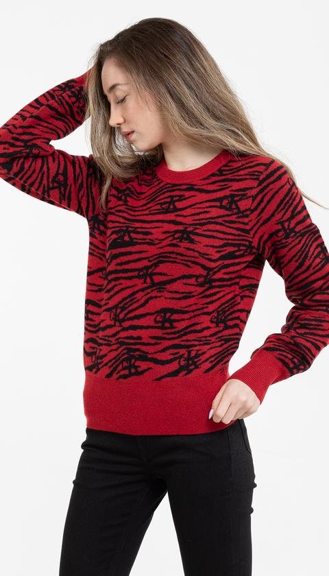  Calvin Klein Kadın Zebra Sweatshirt