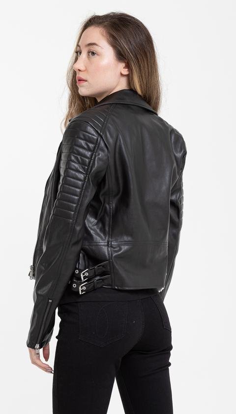  Calvin Klein Kadın Biker Deri Ceket