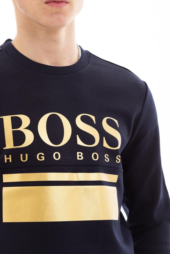  Boss Erkek Logo Baskılı Slim Fit Sweatshirt