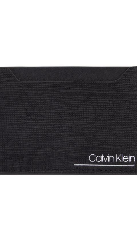  Calvin Klein Siyah %100 Deri Erkek Kartlık