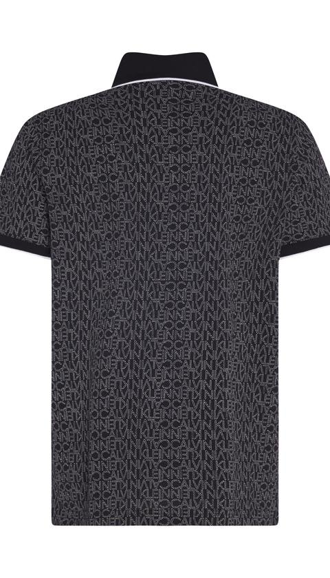  Calvin Klein Erkek Allover Logo Print Polo Yaka T-Shirt