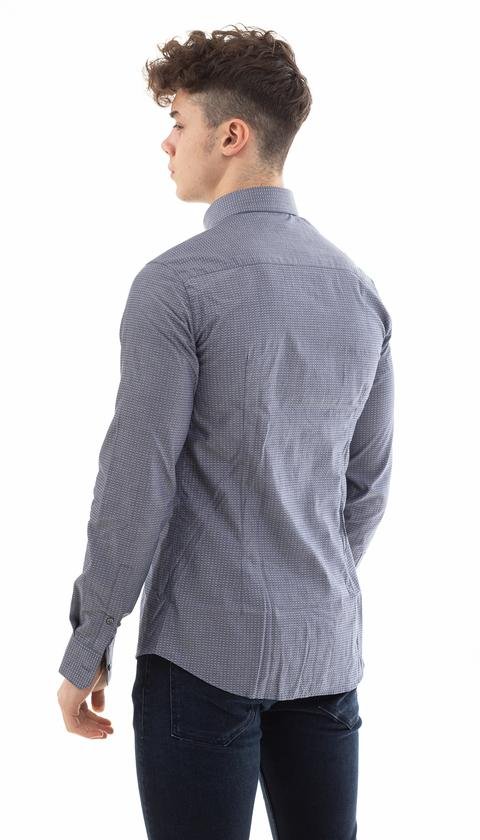  Emporio Armani Klasik Yaka Uzun Kollu İşleme Logolu Erkek Gömlek