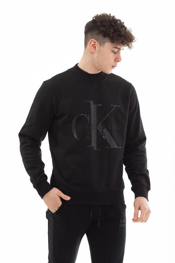  Calvin Klein  Pamuklu Monogram Parlak Logo Erkek Sweatshirt