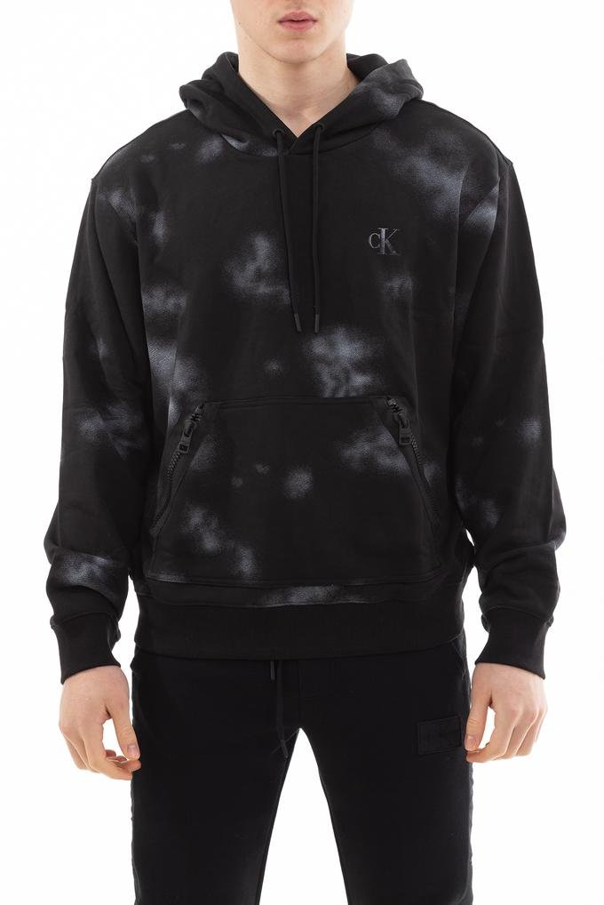  Calvin Klein Cloud Print Erkek Kapüşonlu Sweatshirt