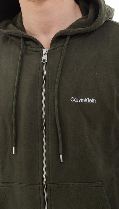  Calvin Klein Logo Embroidery Fermuarlı Erkek Hoodie Eşofman Üstü