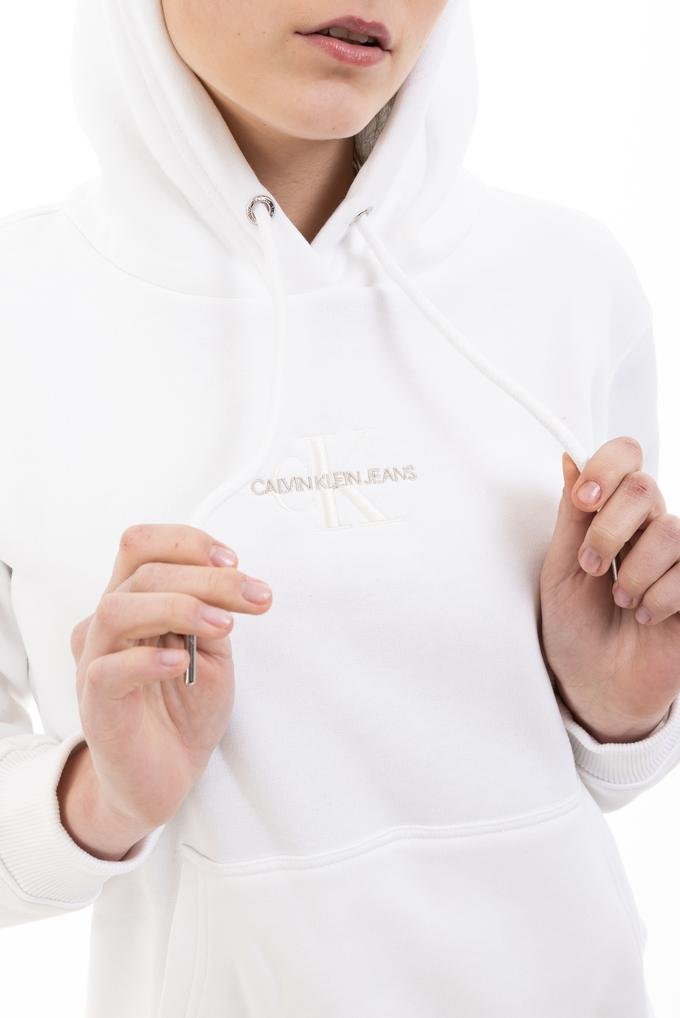  Calvin Klein Monogram Logo Hoodie Kadın Kapüşonlu Sweatshirt