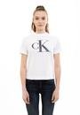  Calvin Klein Satin Bonded Filled Ck Tee Kadın Bisiklet Yaka T-Shirt