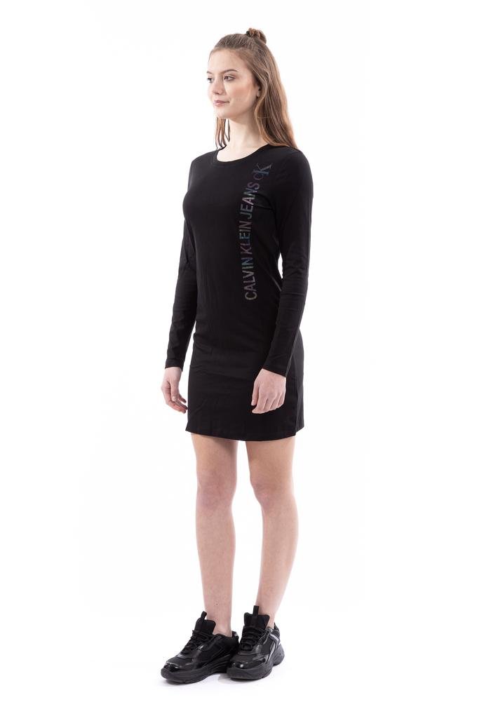  Calvin Klein Reflective Logo Dress L/S Kadın Elbise