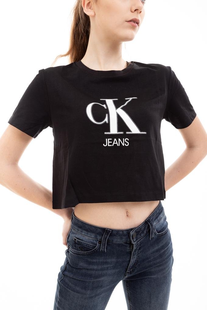  Calvin Klein Gel Print Monogram Logo Tee Kadın Bisiklet Yaka T-Shirt