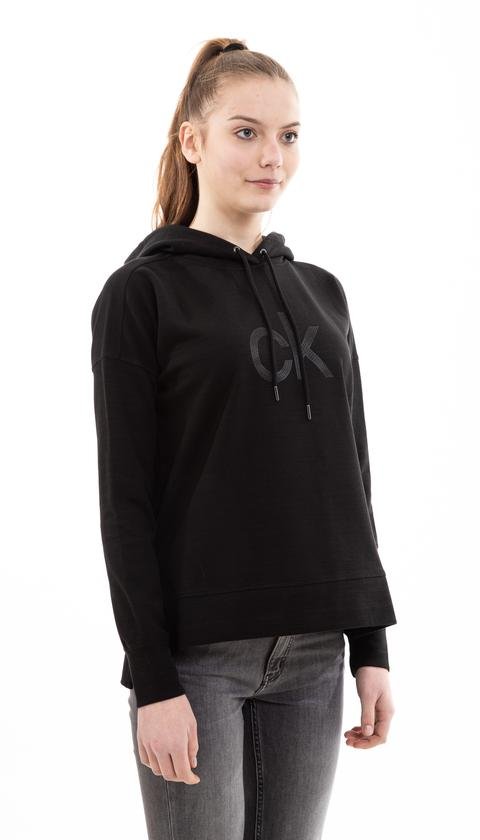  Calvin Klein Rhinestone Ck Logo Hoodie Kadın Kapüşonlu Sweatshirt