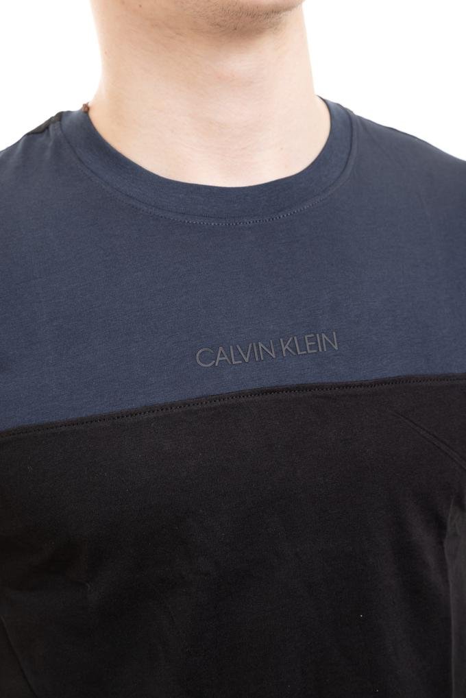  Calvin Klein Color Block T-Shirt Erkek Bisiklet Yaka T-Shirt