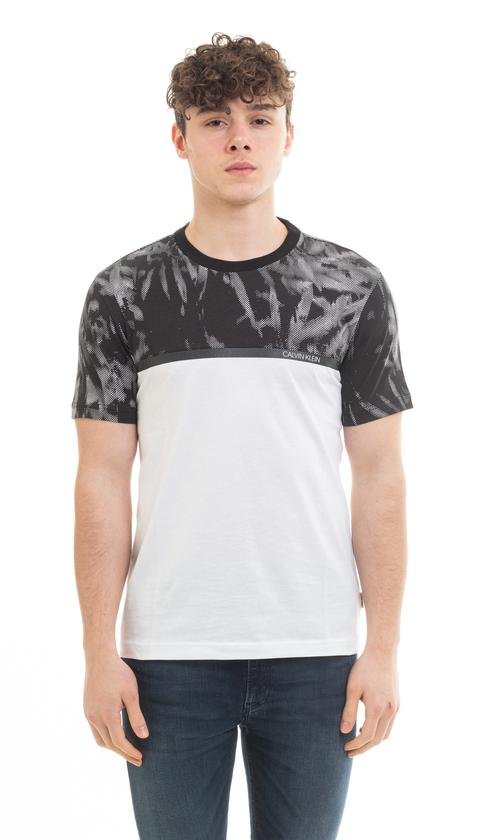  Calvin Klein Graphic Block Print T-Shirt Erkek Bisiklet Yaka T-Shirt