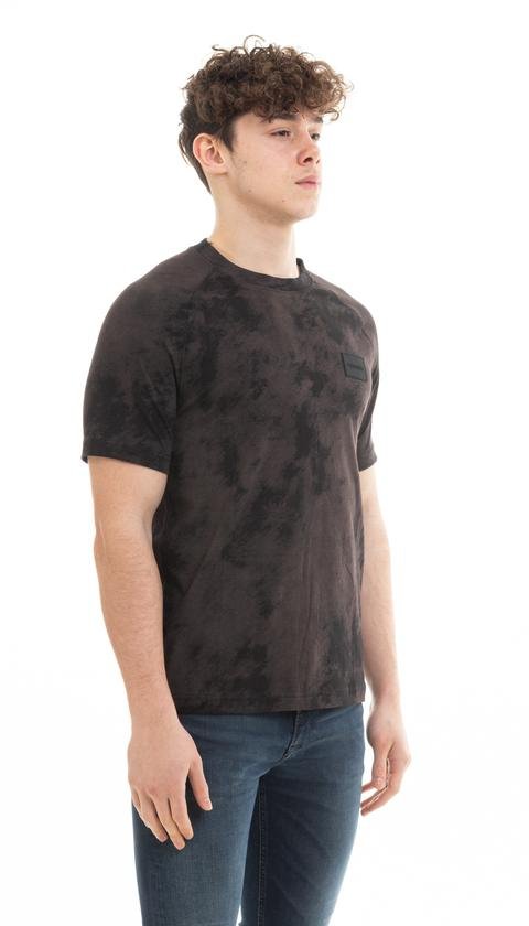  Calvin Klein Cloud Print T-Shirt Erkek Bisiklet Yaka T-Shirt