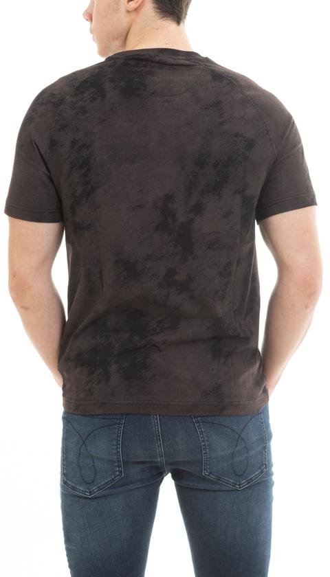  Calvin Klein Cloud Print T-Shirt Erkek Bisiklet Yaka T-Shirt