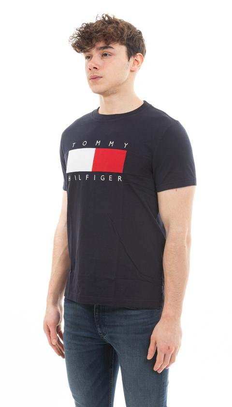  Tommy Hilfiger Corp Texture insert Tee Erkek Bisiklet Yaka T-Shirt
