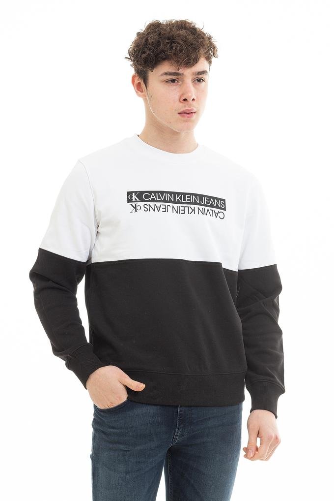  Calvin Klein Mirrored Logo Colorblock Cn Erkek Sweatshirt