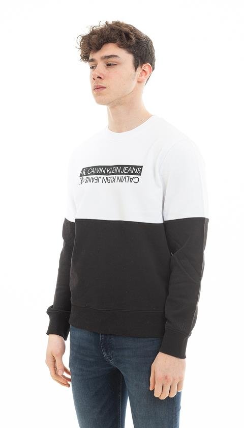  Calvin Klein Mirrored Logo Colorblock Cn Erkek Sweatshirt