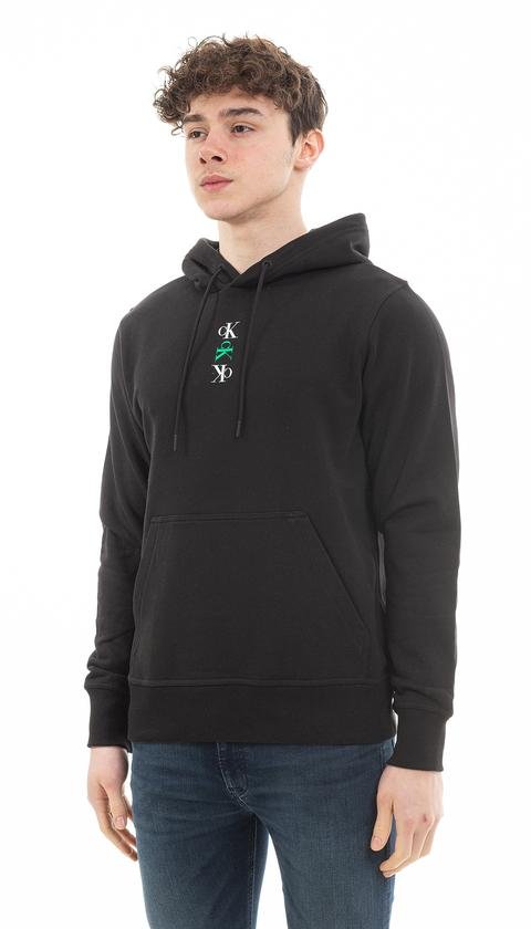  Calvin Klein Ck Repeat Text Graphic Hoodie Erkek Kapüşonlu Sweatshirt