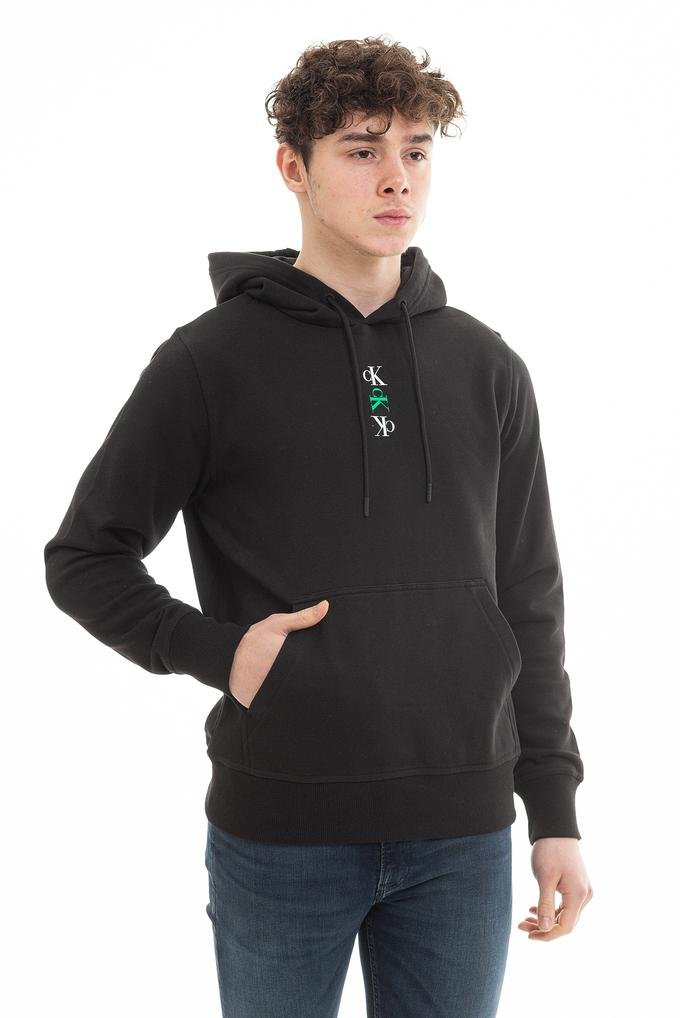  Calvin Klein Ck Repeat Text Graphic Hoodie Erkek Kapüşonlu Sweatshirt