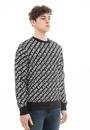  Calvin Klein Aop Diagonal Logo Crew Neck Erkek Sweatshirt