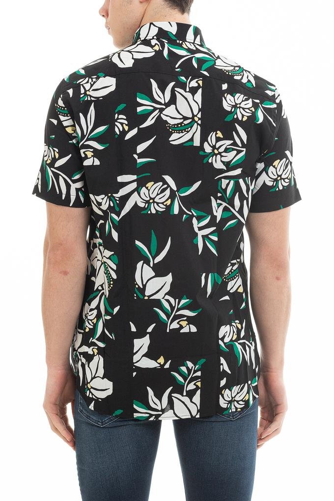  Tommy Hilfiger Patchwork Floral Print Shirt S/S Erkek Gömlek