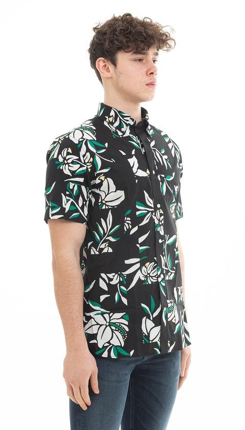  Tommy Hilfiger Patchwork Floral Print Shirt S/S Erkek Gömlek