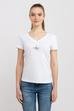 Calvin Klein Instit Pop Logo Vneck Slim Fit Kadın V-Yaka T-Shirt