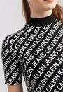  Calvin Klein Aop Slim Mock Neck Tee Kadın Bisiklet Yaka T-Shirt