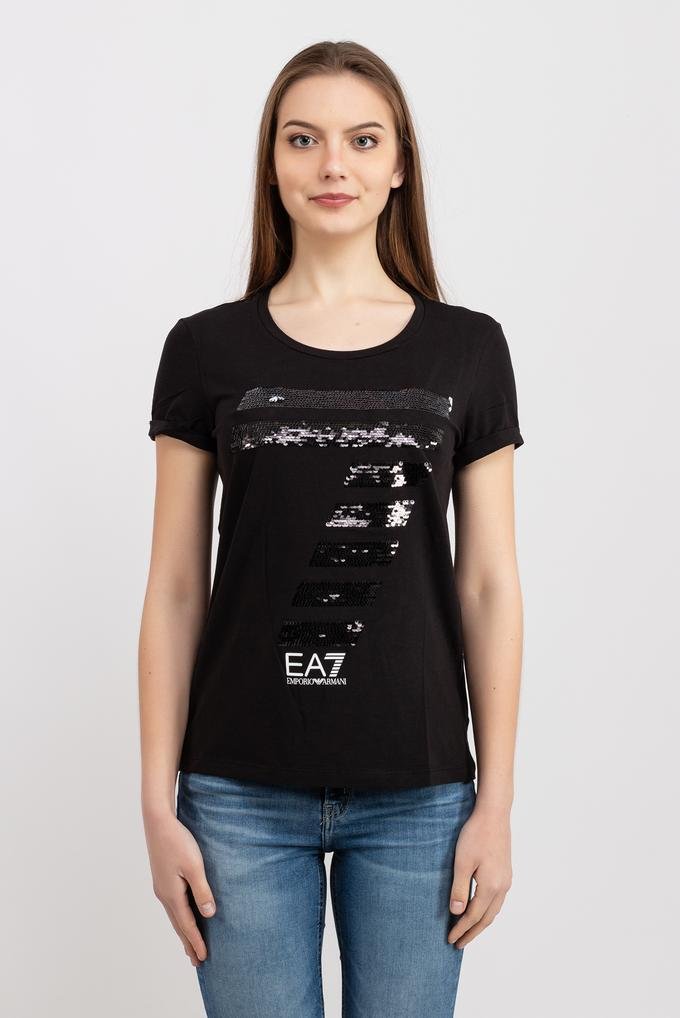  EA7 Emporio Armani Payet Logo İşlemeli Kadın T-Shirt