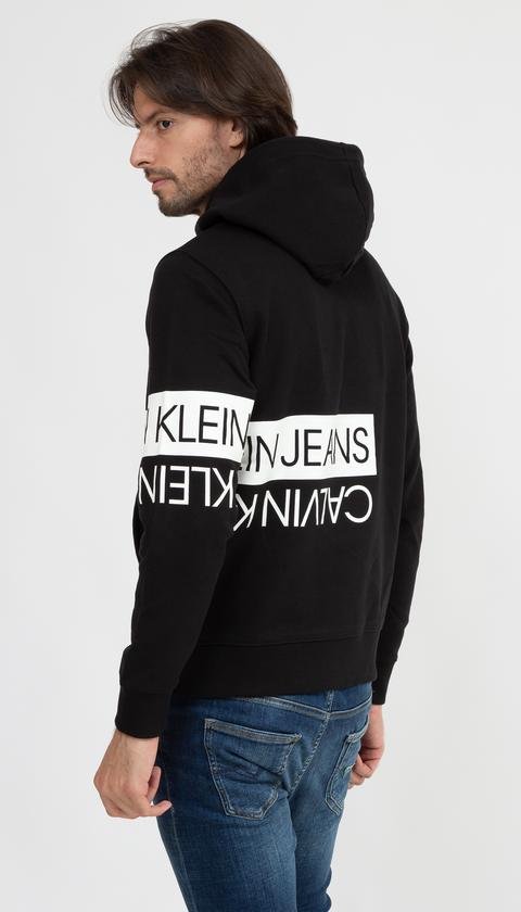  Calvin Klein Mirrored Logo Hoodie Erkek Kapüşonlu Sweatshirt