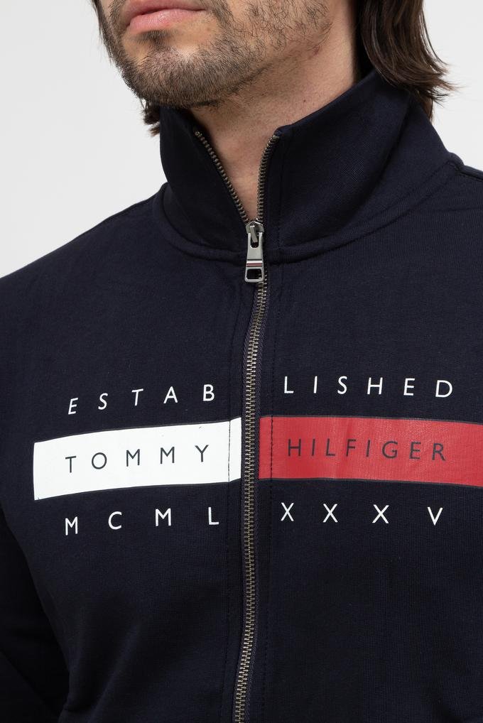  Tommy Hilfiger Global Hilfiger Zip Through Erkek Fermuarlı Sweatshirt