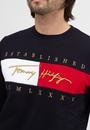  Tommy Hilfiger Signature Flag Sweatshirt Erkek Bisiklet Yaka Sweatshirt