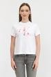 Calvin Klein Satin Bonded Filled Ck Tee Kadın Bisiklet Yaka T-Shirt