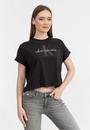  Calvin Klein Tonal Monogram Tee Kadın Bisiklet Yaka T-Shirt