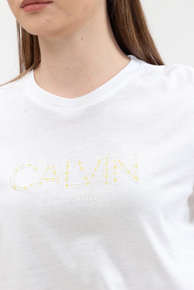  Calvin Klein Ss Logo Print Tee Kadın Bisiklet Yaka T-Shirt