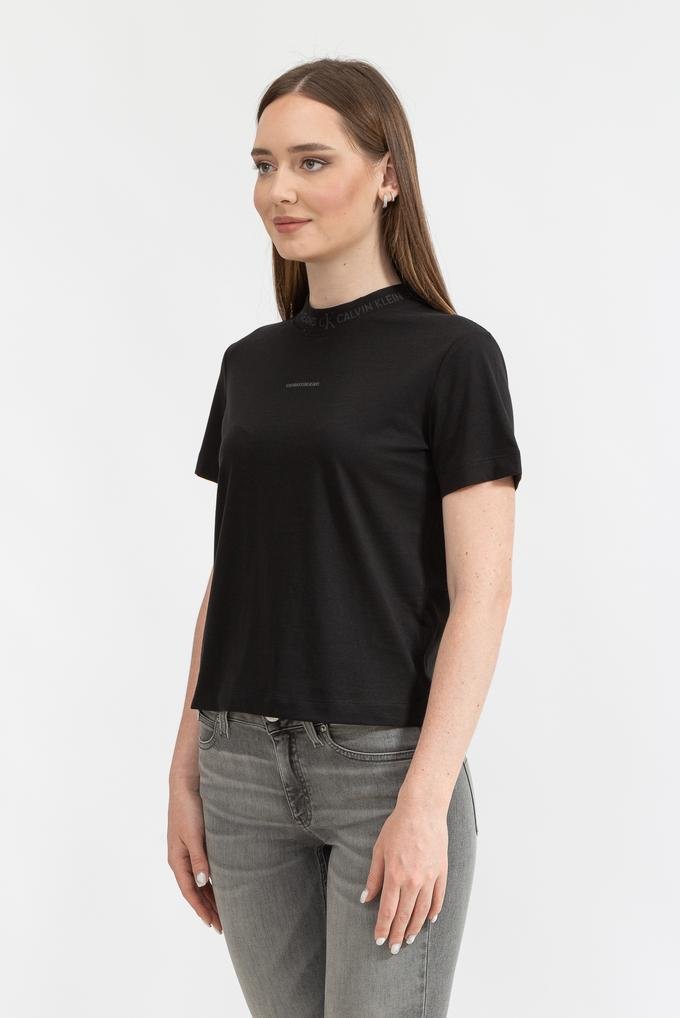  Calvin Klein Logo intarsia Tee Kadın Bisiklet Yaka T-Shirt