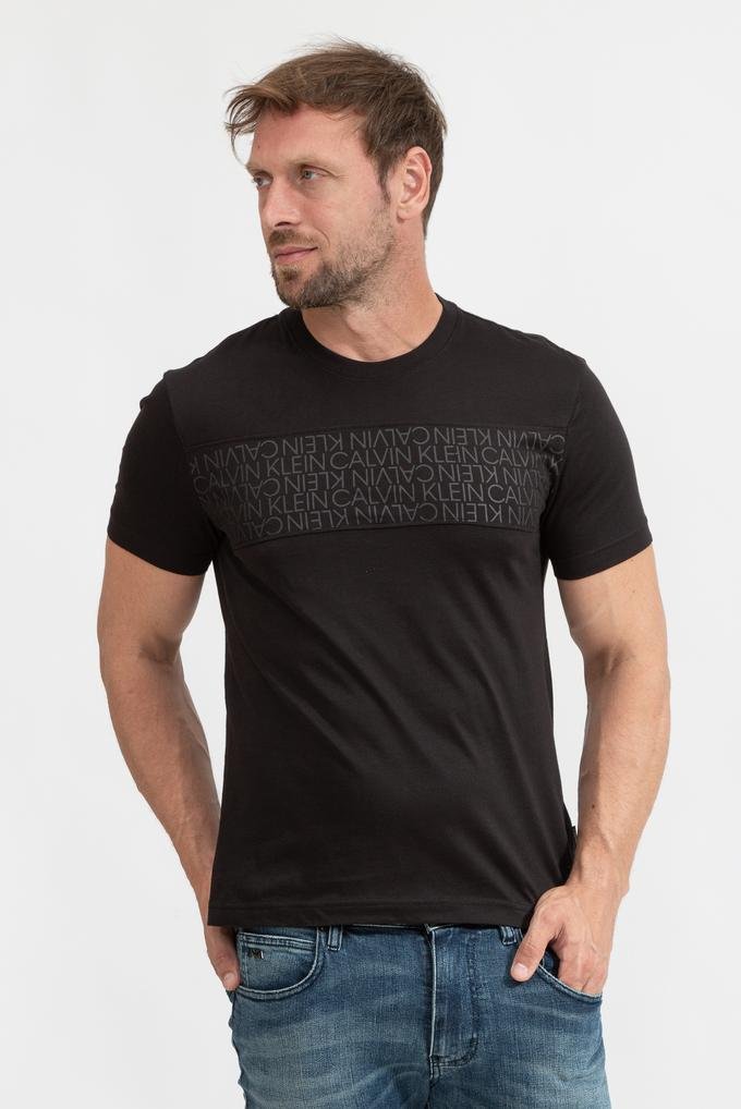  Calvin Klein Logo Lines T-Shirt Erkek Bisiklet Yaka T-Shirt