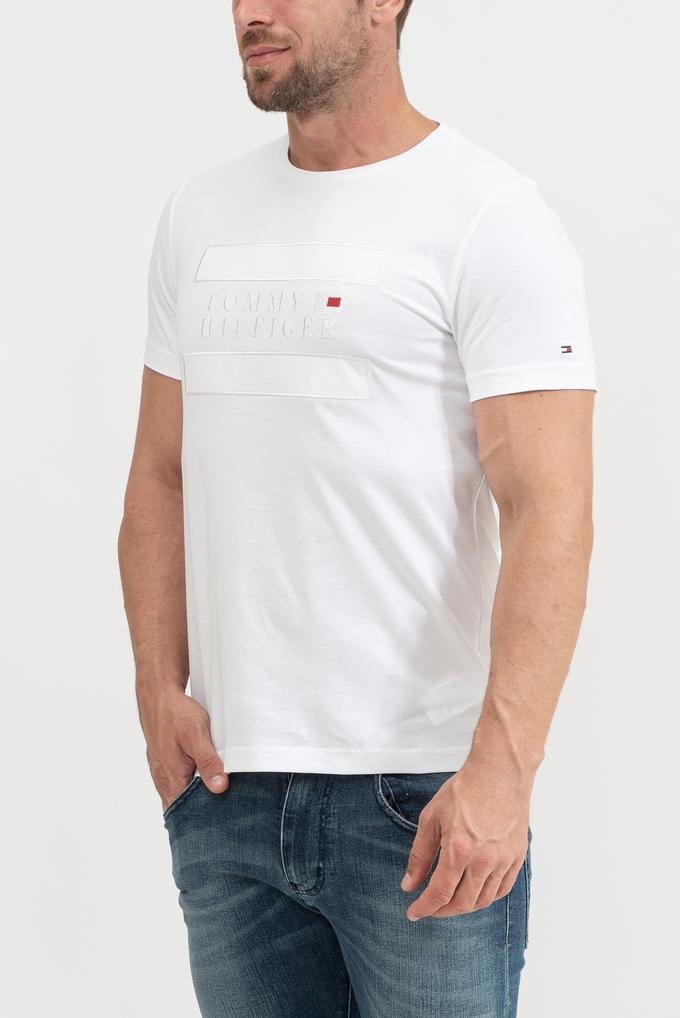  Tommy Hilfiger Applique Nylon Tee Erkek Bisiklet Yaka T-Shirt