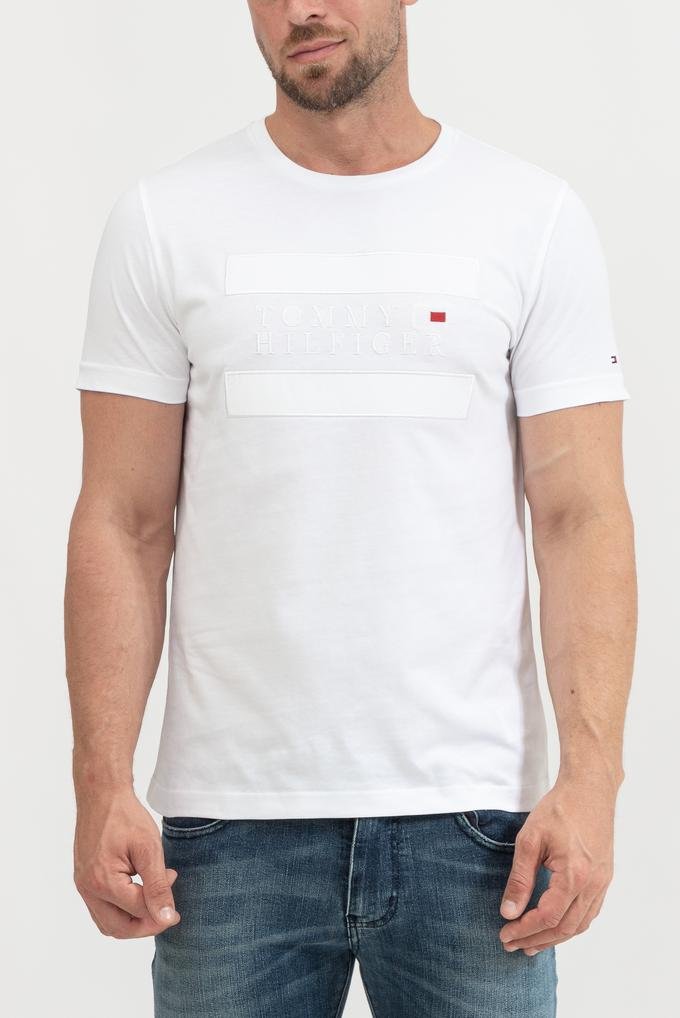  Tommy Hilfiger Applique Nylon Tee Erkek Bisiklet Yaka T-Shirt