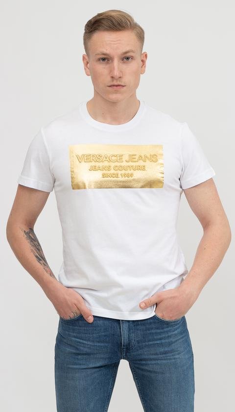  Versace Jeans Couture Logo Baskılı  Erkek T-Shirt