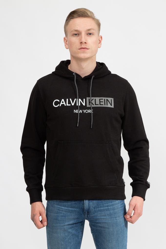  Calvin Klein Contrast Graphic Logo Hoodie Erkek Kapüşonlu Sweatshirt