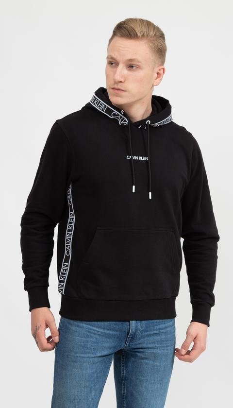  Calvin Klein Essential Logo Tape Hoodie Erkek Kapüşonlu Sweatshirt