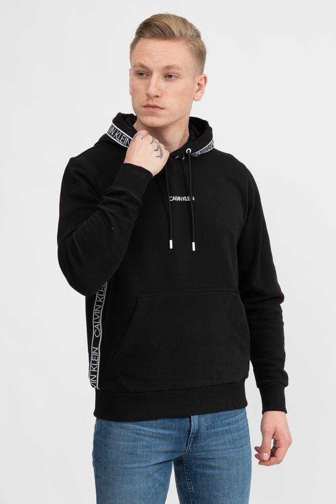  Calvin Klein Essential Logo Tape Hoodie Erkek Kapüşonlu Sweatshirt