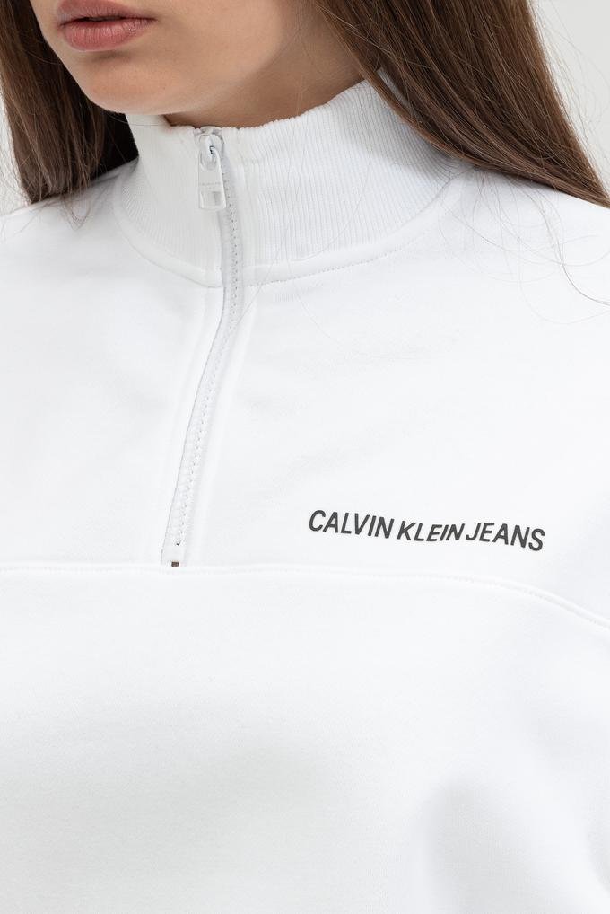  Calvin Klein Vertical institutional Half Zip Kadın Bisiklet Yaka Sweatshirt