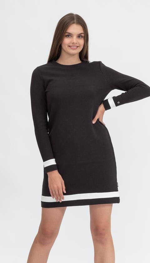  Calvin Klein Ottoman Colour Block Ls Dress Kadın Elbise