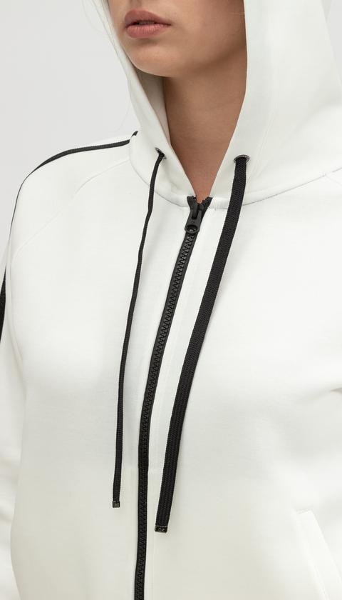  Calvin Klein Hybrid Zip Through Hoodie Kadın Fermuarlı Sweatshirt